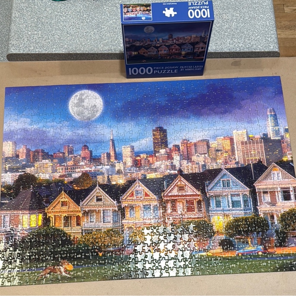 Painted Ladies by Moonlight  1000-Piece Puzzle - Picture 2 of 4